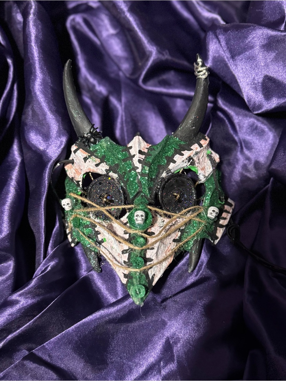 Handcrafted Green scarecrow Mask for Women Accessories